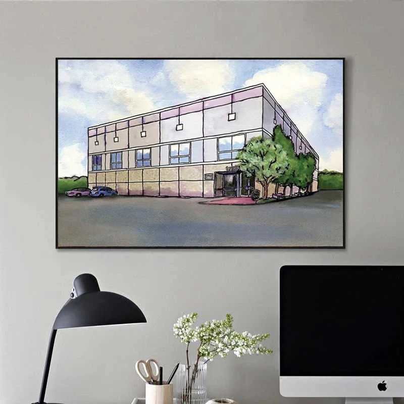 Modern Art The Office Pam Beesly Print Poster Watercolor Dunder Mifflin Office Tv Show Canvas Painting Wall Art Decor