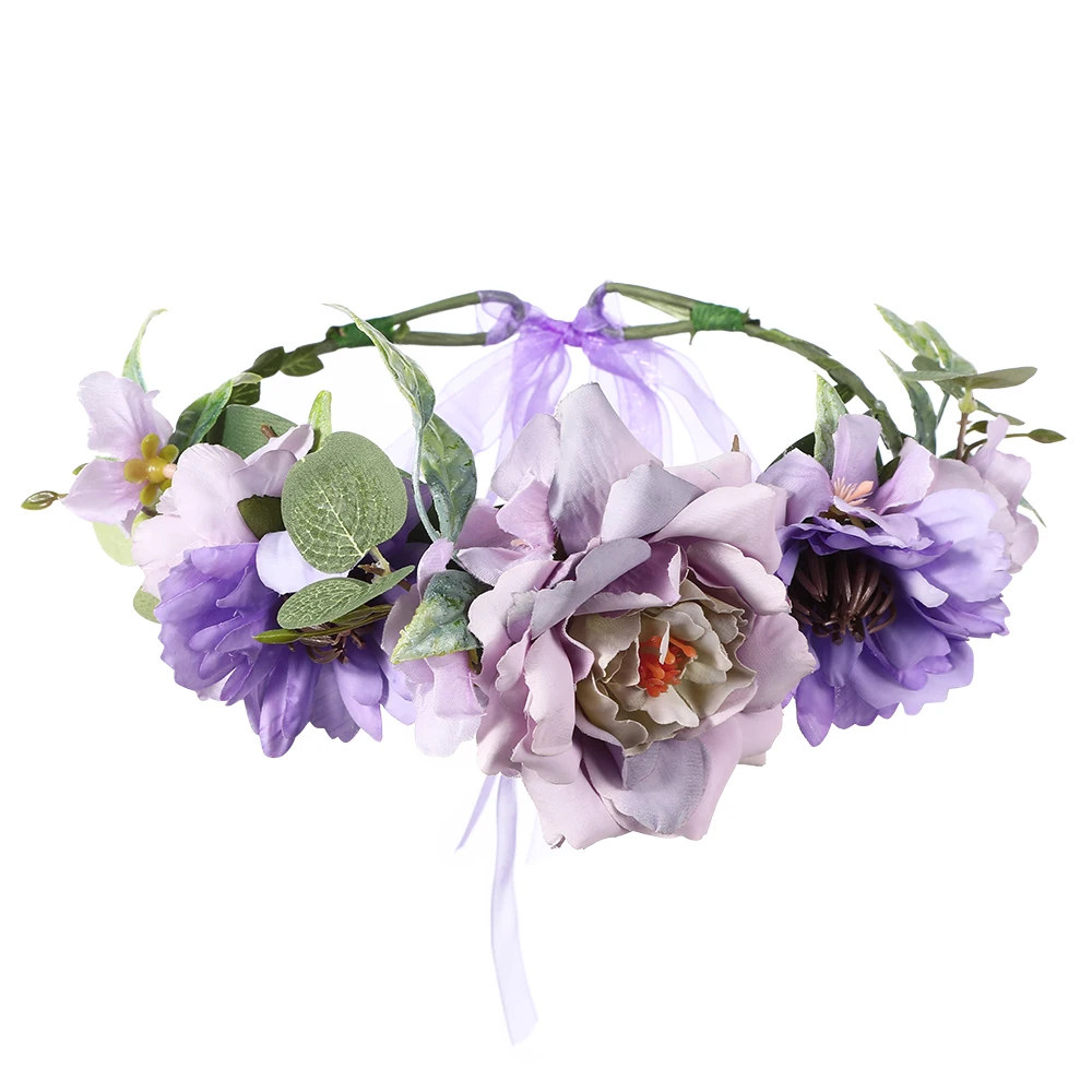 Tiara Hair Flower Crown For Women Girl Garland Princess Wreath Floral Bridal Headdress Wedding Hair Jewelry Floral Headband