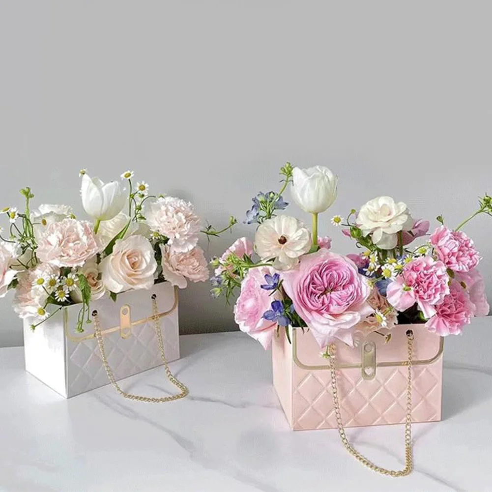 Durable Flower Gift Paper Bags with Handle Versatile Small Bag for Gift Packaging Flower Bouquets and Party Decorations