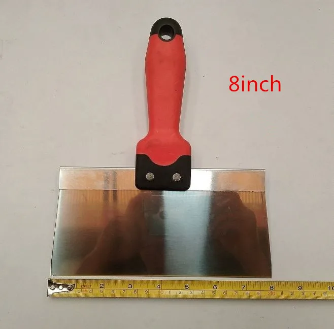 High Quality 8 10 12 inch Stainless Steel Drywall Taping Knife With plastic Handle Hand tool