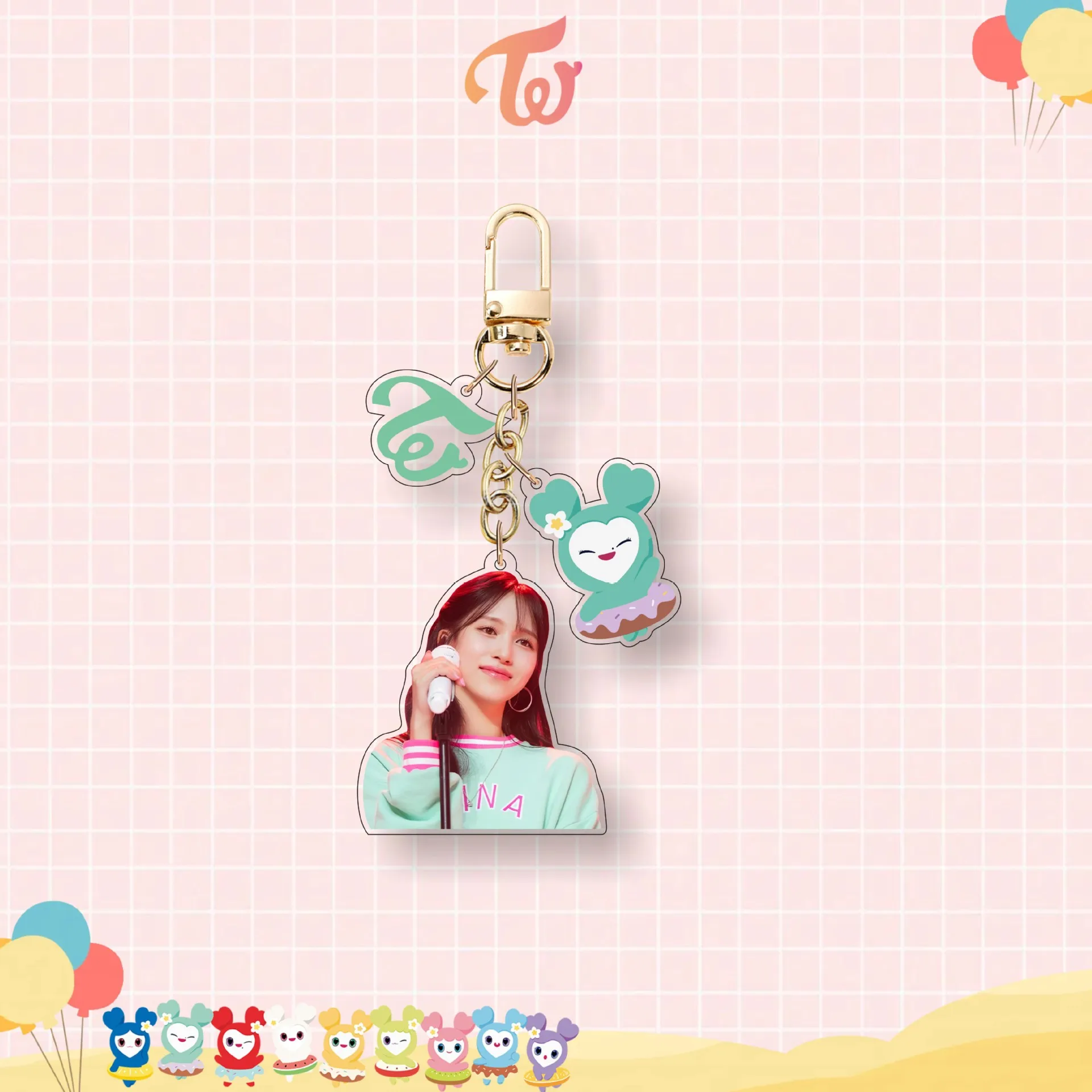 Twices Lovely Keychains New Korea Female Star Key Ring Bag Backpack Kawaii Decoration Fashion Pendant Woman Girls Birthday Gift