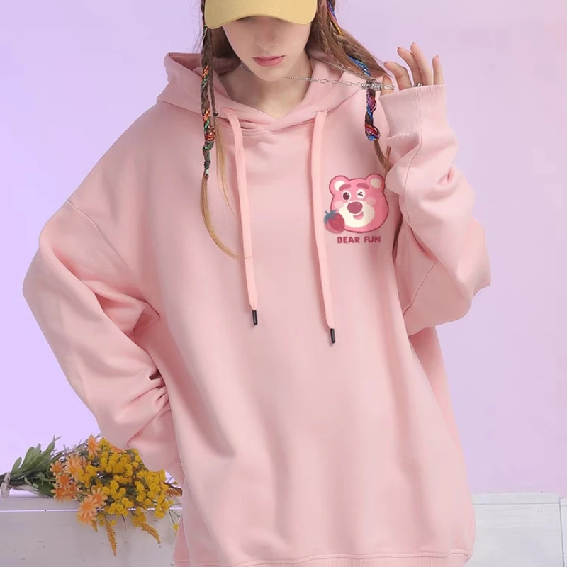 Disney Hoodies Lotso Cartoon Sweatshirts Spring Autumn Fashion Woman Pullover Sweatshirt Students Clothes Tops girl’s gift