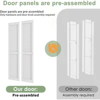 Bifold Door for 28" x 80" Opening, Preassembled Full Louvered Closet Door with Hardware Kit 6