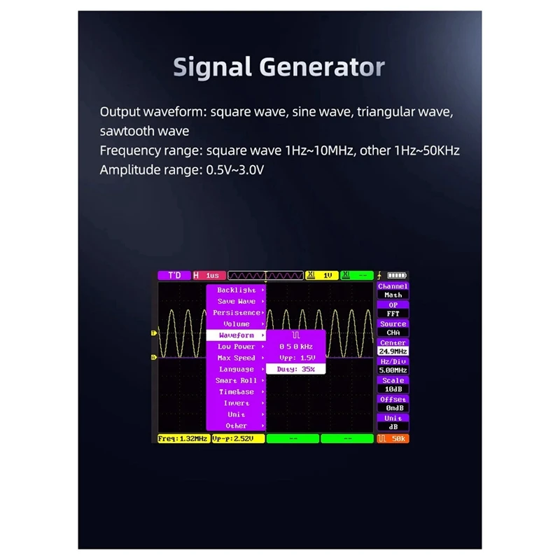 A21Q -ALIENTEK DS100 휴대용 디지털 오실로스코프 듀얼 채널 미니 소형 휴대용 악기 자동 수리 50M