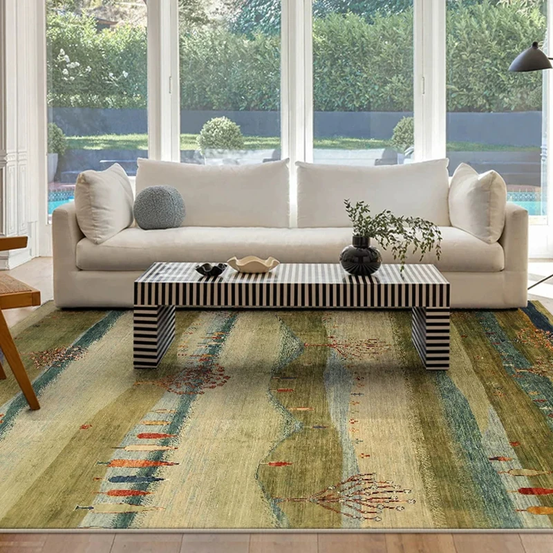 American Style Large Area Rugs Carpet for Living Room Soft Boho Vintage Rug Floral Simple Bedroom Rug Outdoor Carpet for Dining