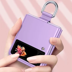 Anti-Fingerprint Matte PC Fitted Case for Samsung Galaxy Z Flip 3 5 flip5 Flip4 Flip 4 5G Flip3 Anti-Shock Cover Ring Holder