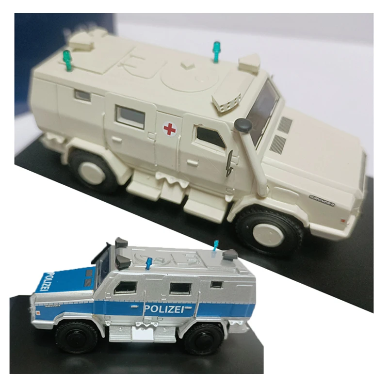 Bos 1/87 Resina RMMV Survivor R Ambulanza/R-Polizei Simulato Modello di Auto Per Adulti Collezione Classica Display Regalo Souvenir Ragazzo Giocattolo
