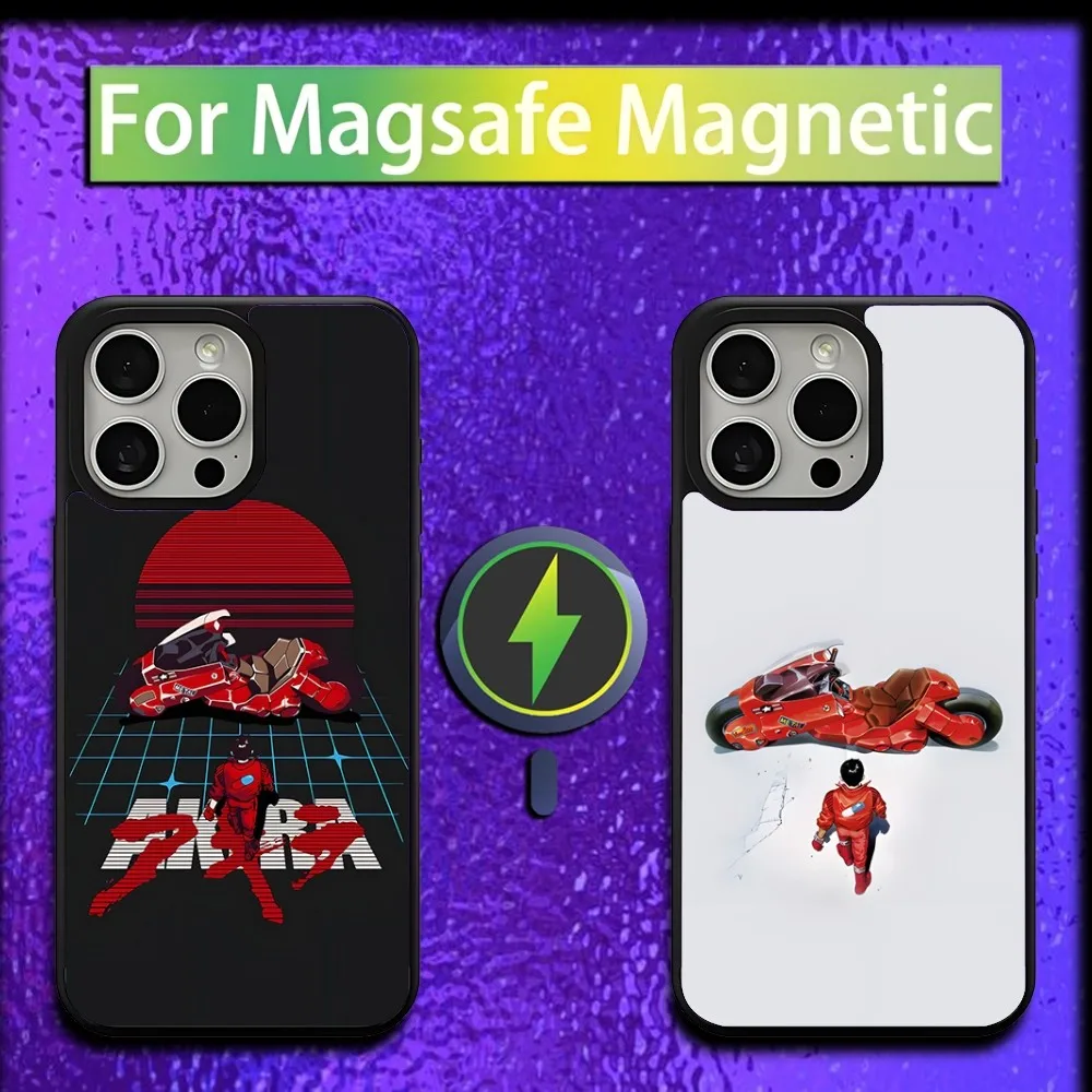 Anime AKIRA Motorcycle 90s Phone Case For iPhone 16,15,14,13,12,11,Plus,Pro,Max,Mini Magsafe Magnetic Wireless Charging