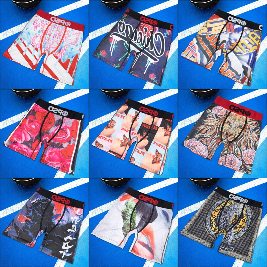 Sexy Men Boxer Underwear Breathable Mens Boxershorts Men's Panties Underpants Plus Size Fashion Printed Man Boxers Briefs Trunks