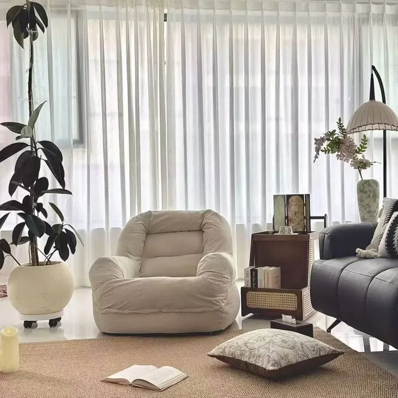 for Lazy Sofa Small Apartment Sofa Chair Living Room Bedroom Balcony French Single Nest Tatami Internet Celebrity Leisure