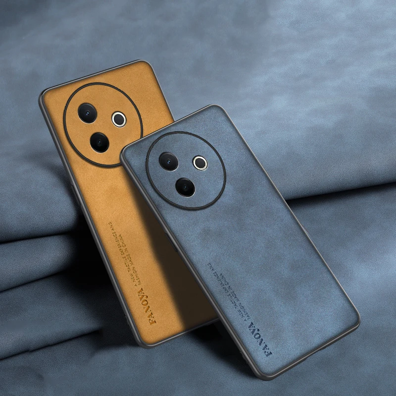 럭셔리 양가죽 실리콘 PU 가죽 VIVO Y300i 소프트 백 커버, vivo Y300 Pro Y300Pro용 케이스