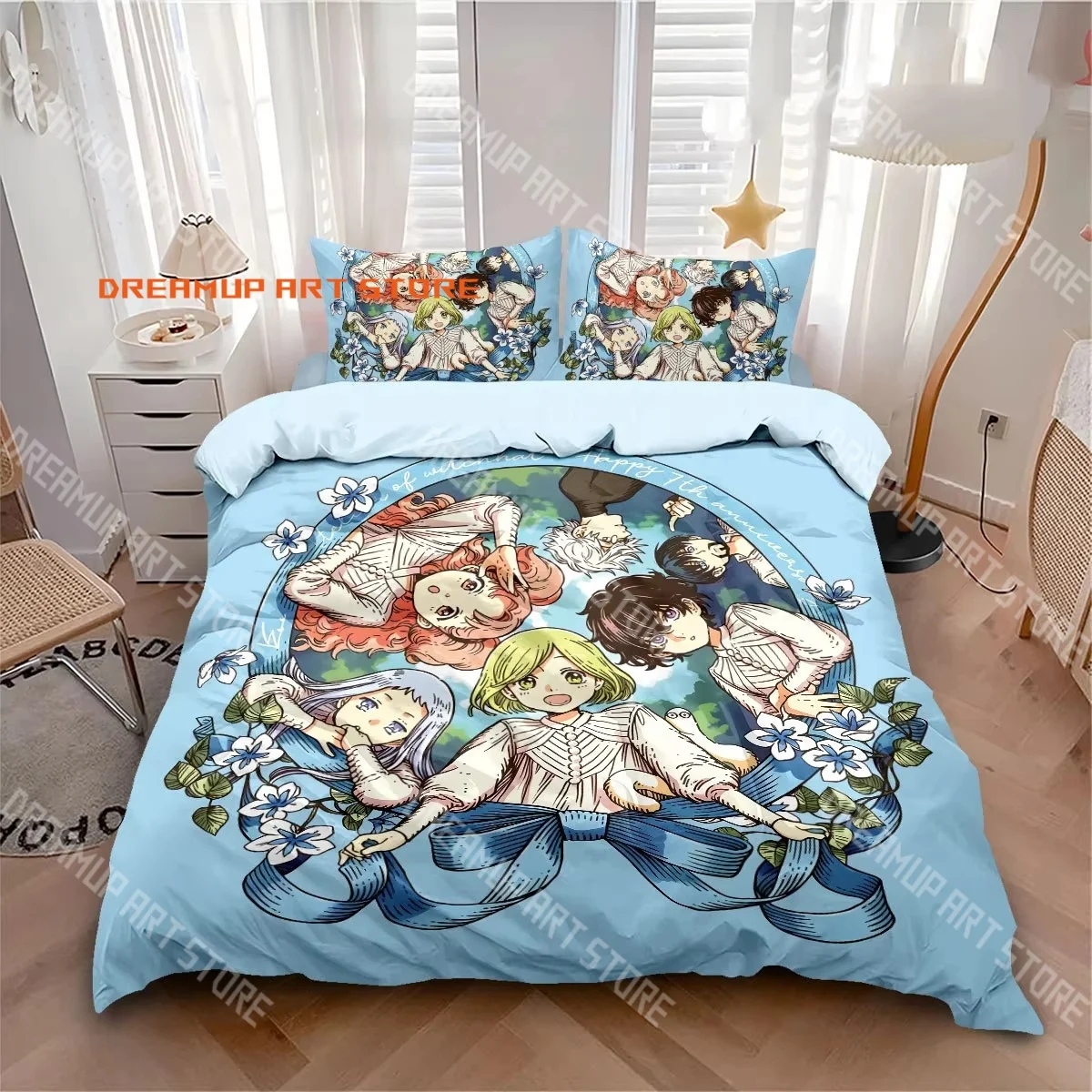 2026 3D Print Witch Hat Atelier Anime Bedding Set Single Twin Full Queen King Size Bed Set Adult Kid Bedroom Duvetcover Set