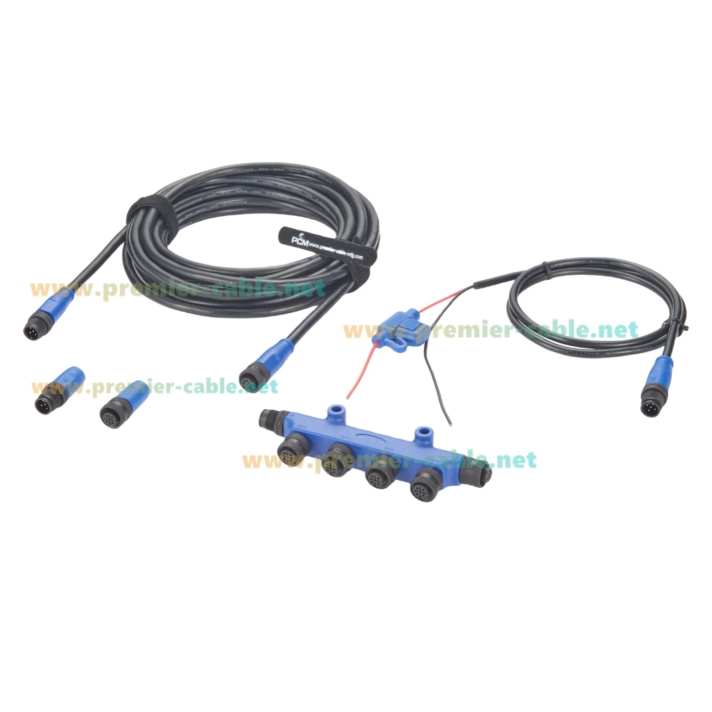NMEA 2000 N2K Starter Kit Marine Grade Backbone Drop Cable 4 Port Tees Terminators Power Cable for Lowrance Simrad B&G Navico