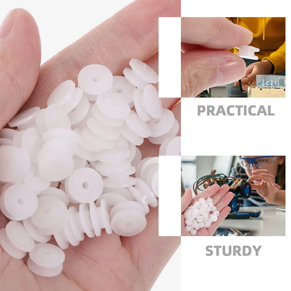 

50pcs Pulley Gear 9.3mm Plastic Belt Pulley Wheel for Model Toys Educational Accessories Mini Gear PP Material