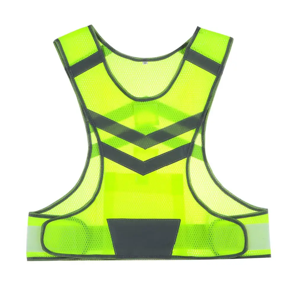 Reflective Vest Green Reflective Clothes No Sleeve One Size With Reflective Strips Safety Vest Construction