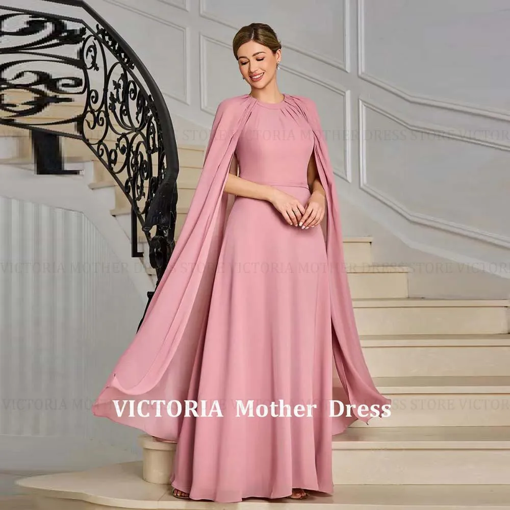 

VICTORIA Customized Stylish Mother of the Bride/Groom Dresses 2026 Chiffon A-Line Pleat O-Neck Wedding Guest Gowns Evening Dress