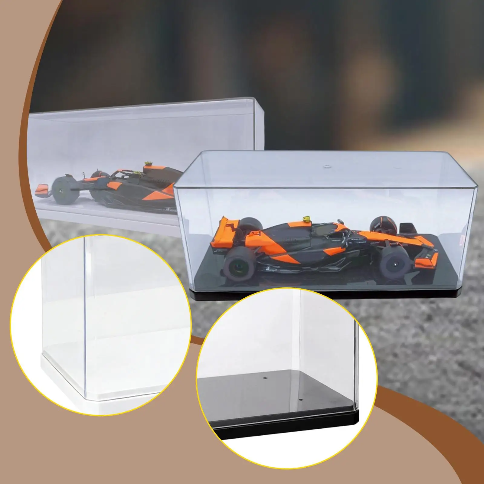

1 24 Scale Diecast Car Protection Display Box Countertop Collectible Car Model Organizer Case with Clear Lid
