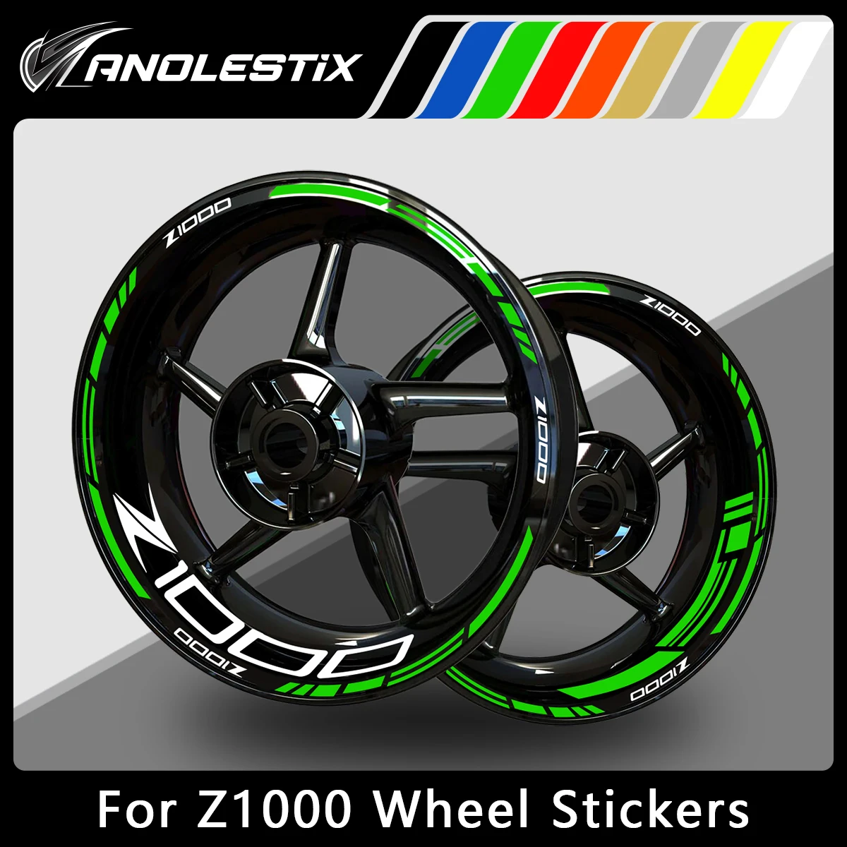 

AnoleStix Reflective Motorcycle Wheel Sticker Hub Decal Rim Stripe Tape For Kawasaki Z1000 2024 2023 2022 2021 2020 2019 2018