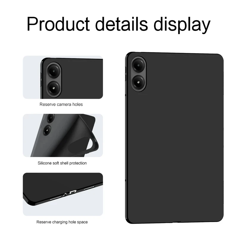 Funda protectora de silicona para tableta Xiaomi Redmi Pad Pro, 12,1 pulgadas, 2024 pulgadas, ultrafina, suave, TPU, 12,1 pulgadas