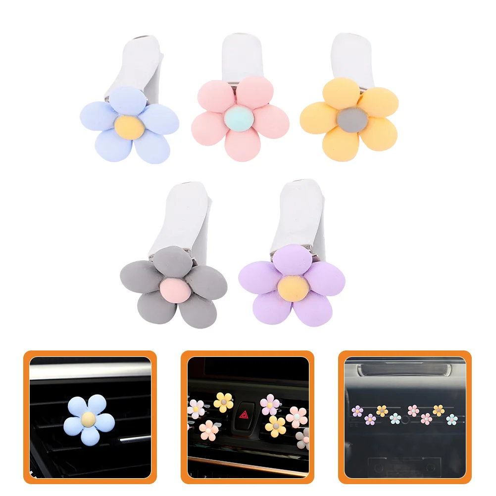 5 Pcs Air Outlet Clip Freshener for Car Vent Accessories Refresher Fresheners Women Flower Clips The Flowers