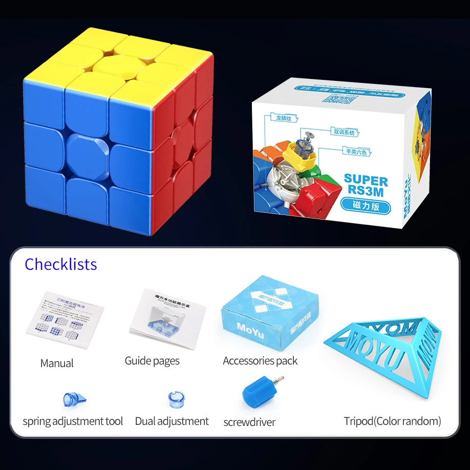 MoYu 3x3 Magnetic Magic Cube Super RS3M 2022 Speed Cube 3×3x3 Professional Speed Puzzle Children's Fidget Toy MF8828