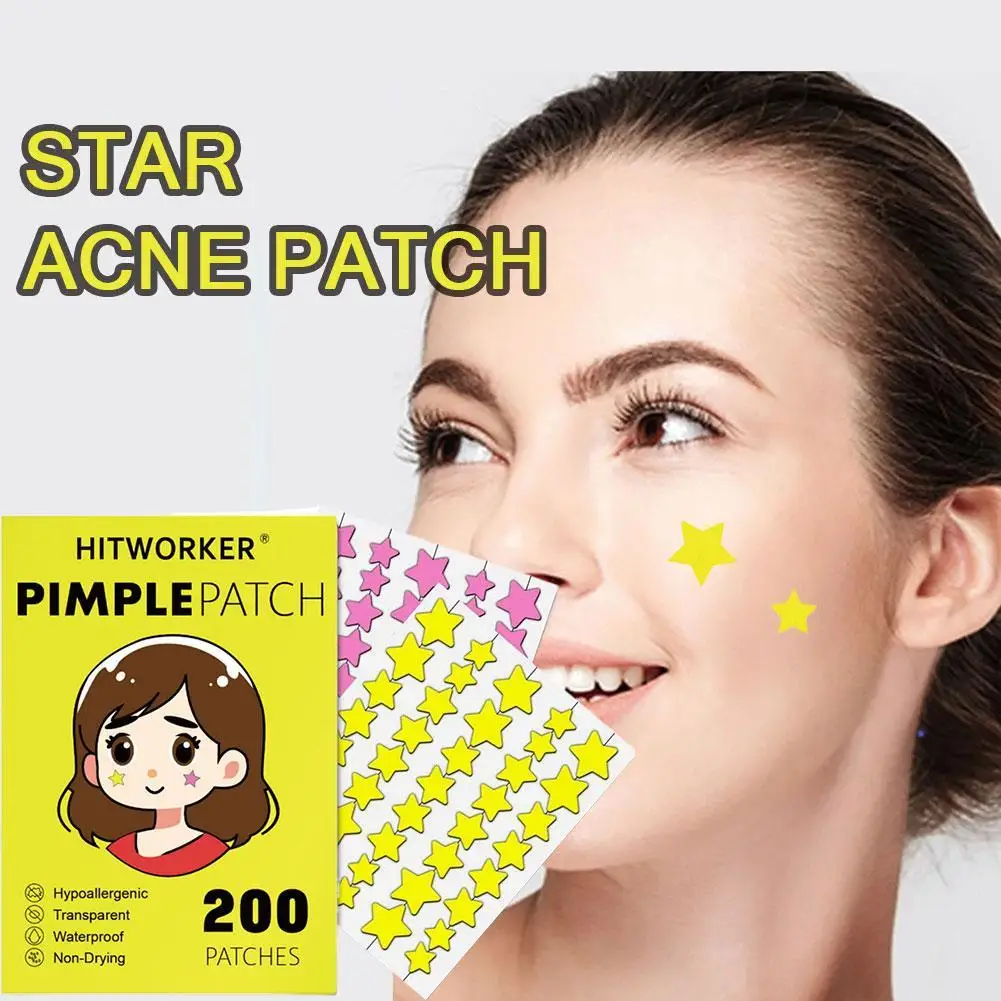 

200PCS Colorful Acne Pimple Patch Sticker Waterproof Removal Pimple Anti-Acne Hydrocolloid Patches Spot Marks Repair Sticker