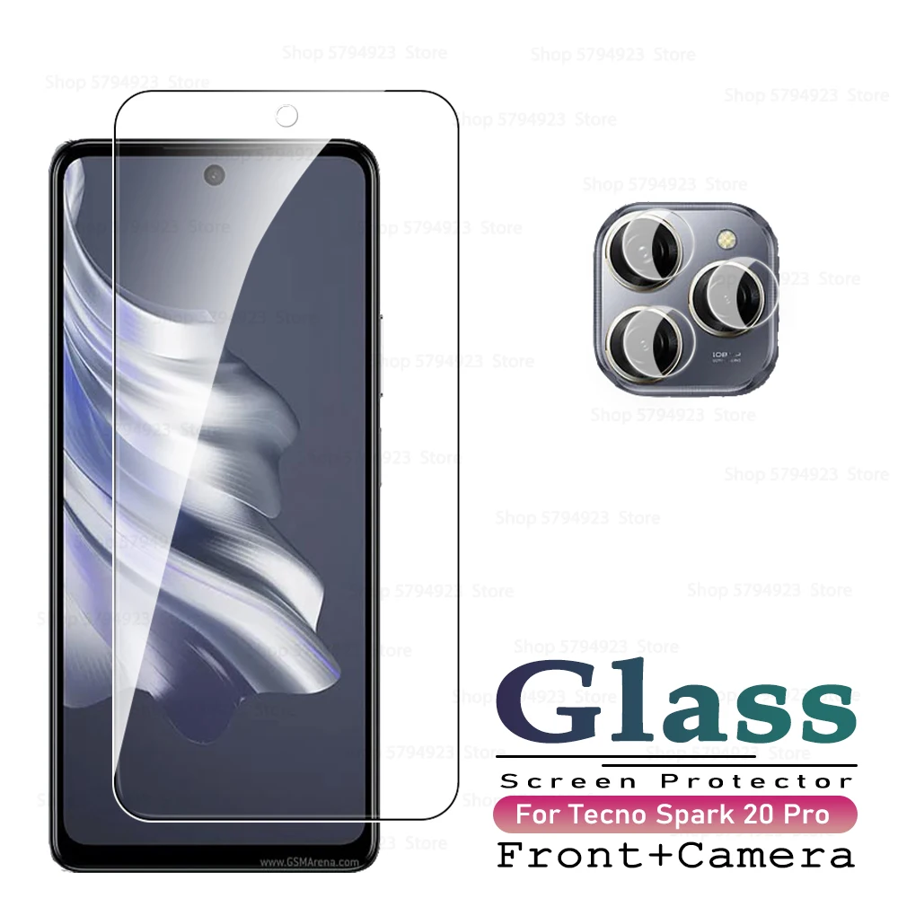 For Tecno Spark 20 Pro 20 20C Spark10 10C 10Pro 5G Glass 2In1 Camera Protector Glass Spark20Pro Spark10C 10Pro Screen Protector