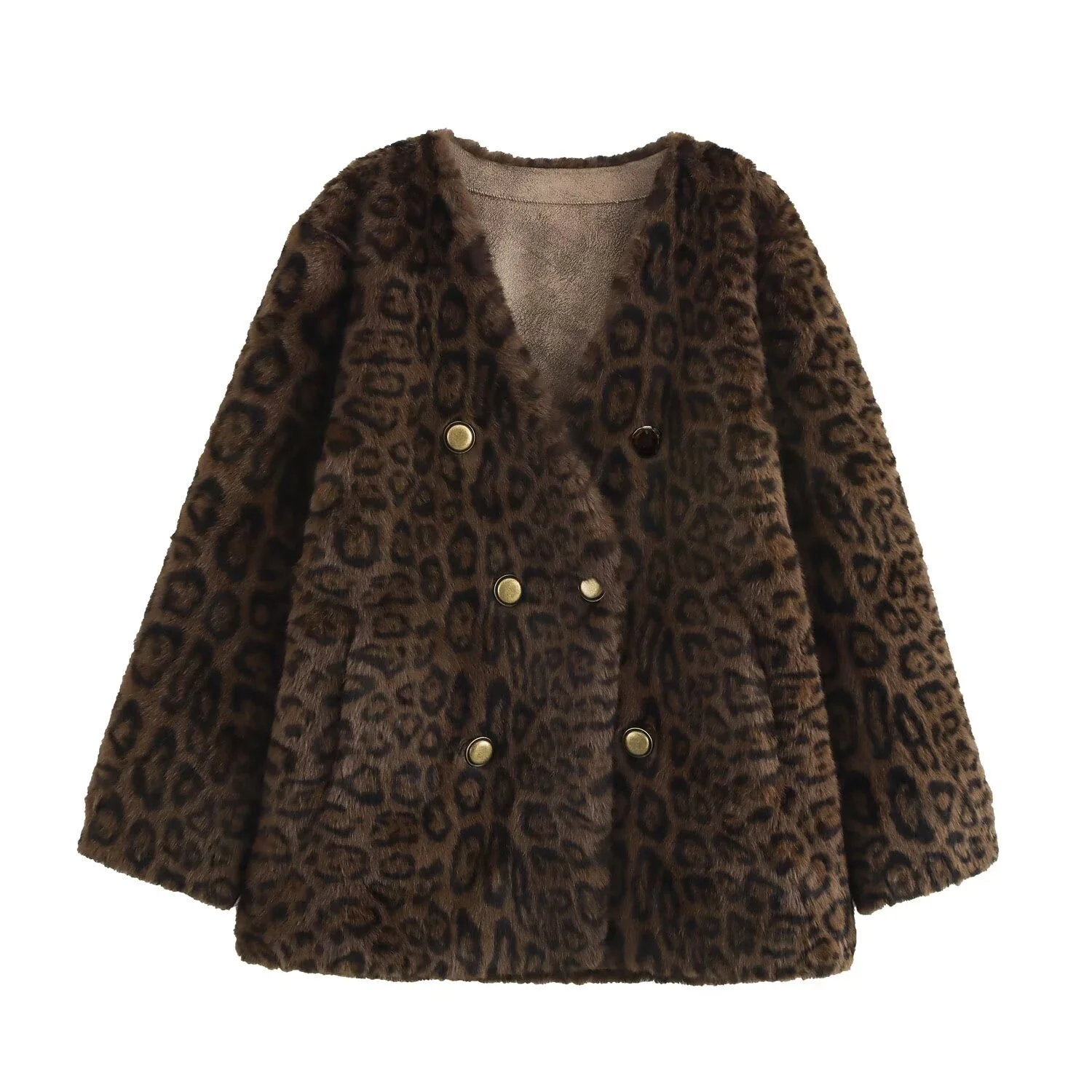 ファッショナブルなヒョウ柄ピュアカラーレザーとファー一体型ジャケット女性用多用途 H2448 WMDR ショートアウタートップ