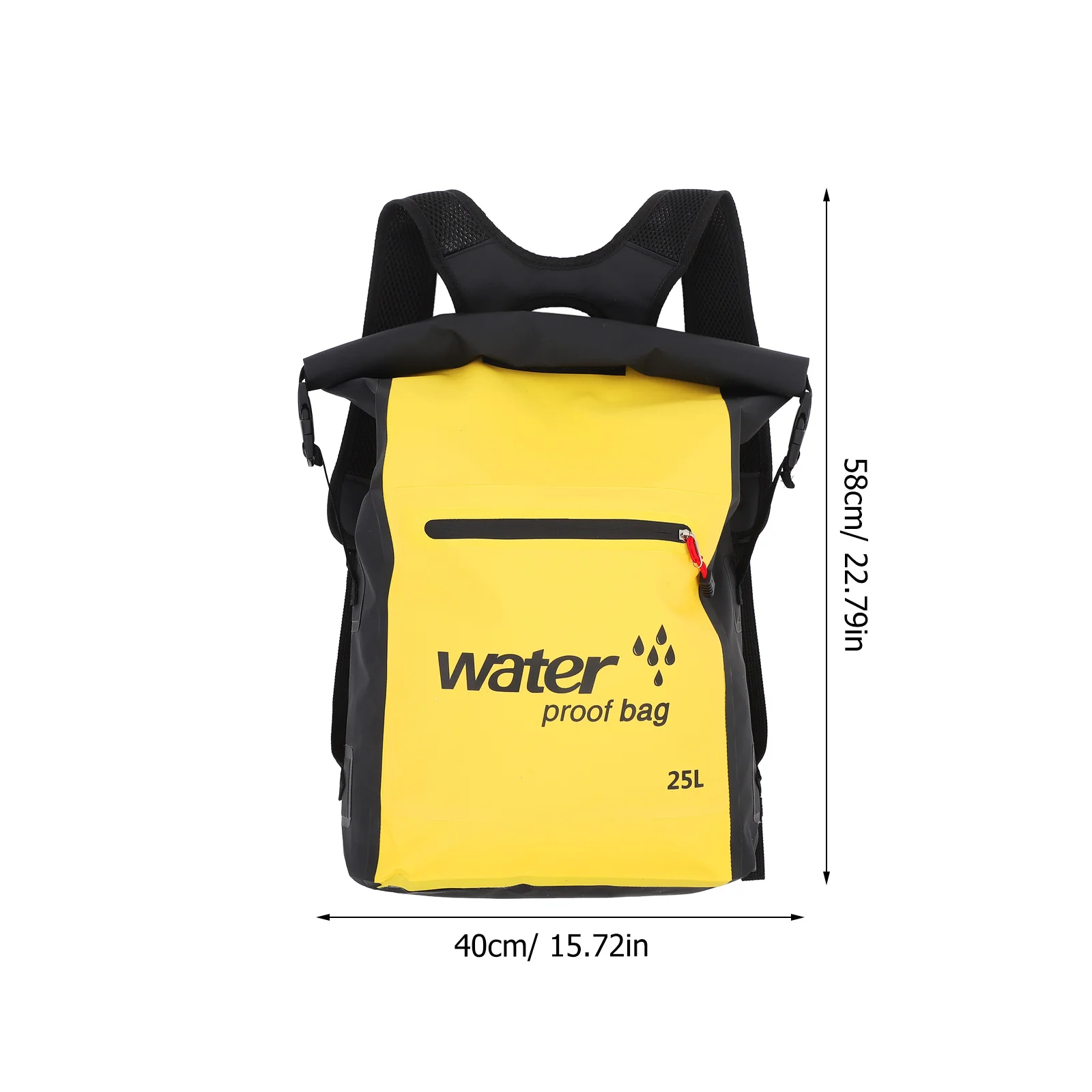 25L Drifting Storage Bag Waterproof High Quality PVC Mesh Outdoor Camping Hiking Beach Dry Bag Yellow Waterproof Backpack