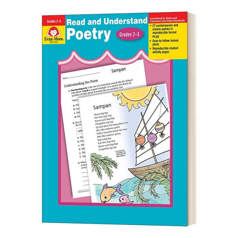 

Evan-Moor Read and Understand Poetry, Grades 2-3 Workbook,aged 5 6 7 8, English book 9781557999917