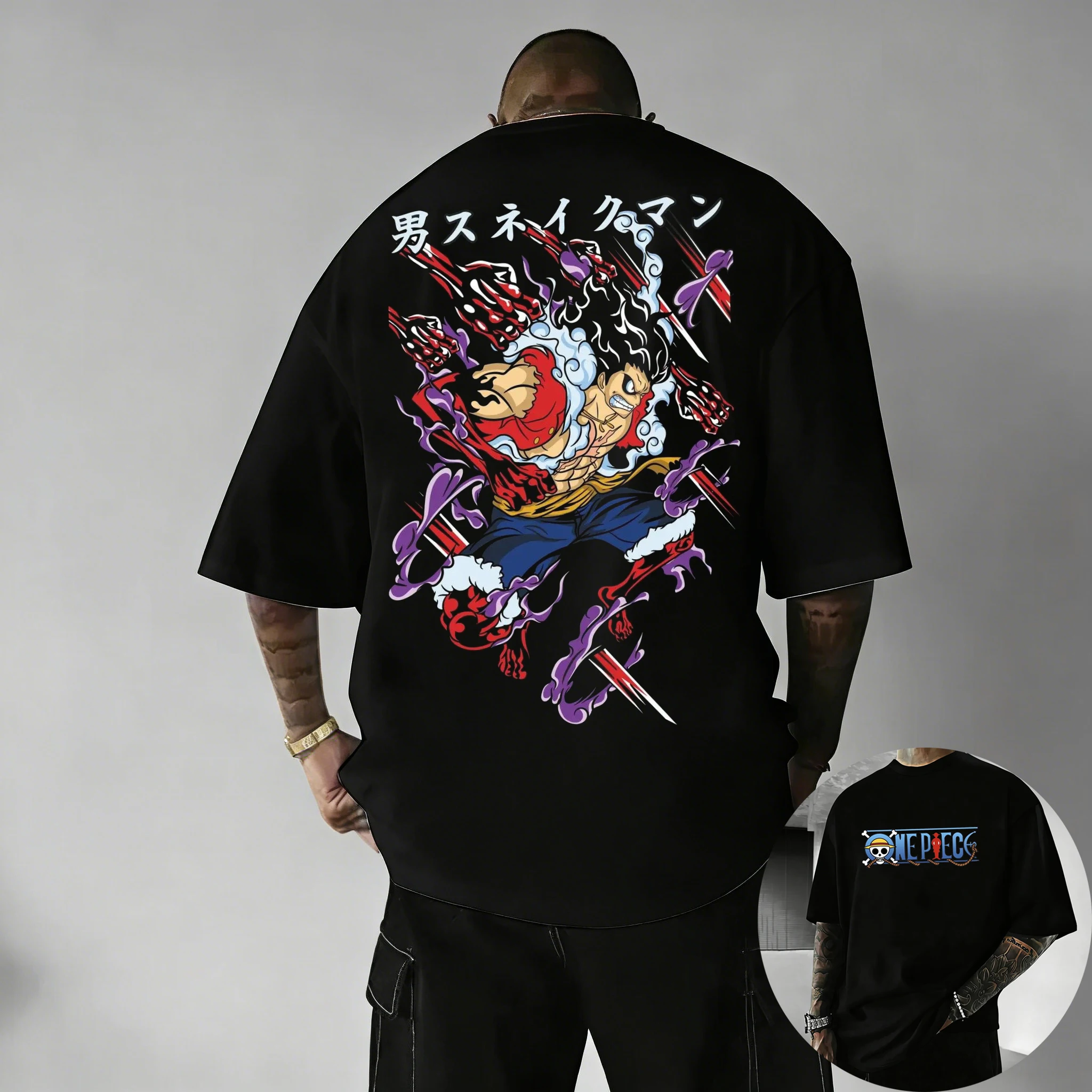 

One Piece Japanese Anime Print Cotton T-Shirt Luffy Zoro Men Women Casual Short Sleeve Tee Kids Luffy T-shirt Family Clothing