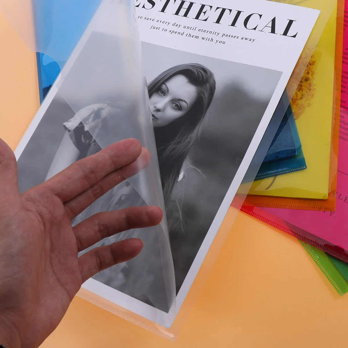 20Pcs Transparent L File Folder Clear Expanding Wallet for Convenient Document Management Heavy Duty Paper Organizer Folder