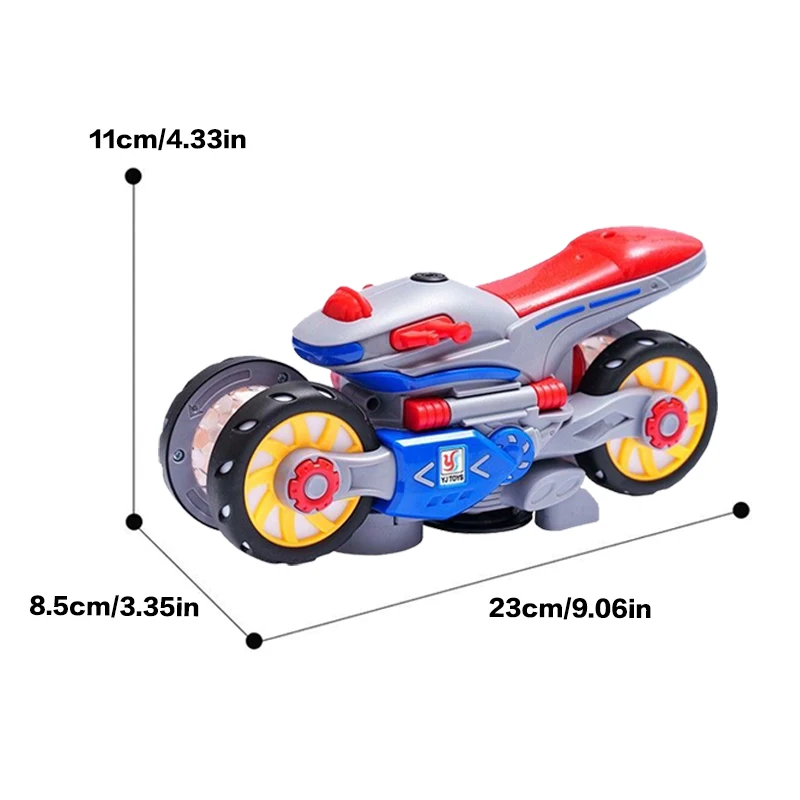 لعبة سيارة قابلة للتحويل بأربع عجلات للدراجات النارية مع صوت وضوء ملون - هدية العيد للأطفال