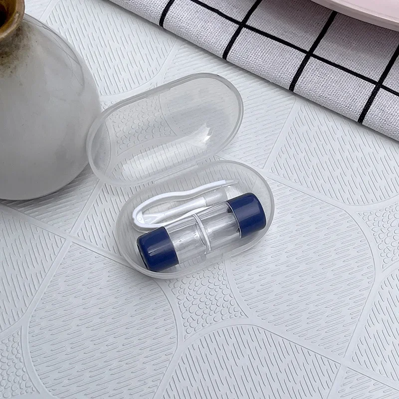 Transparent Portable Contact Lens Cases with Tweezers Women Cute Contact Lenses Boxs Travel Kits Holder Eyewear Accessories