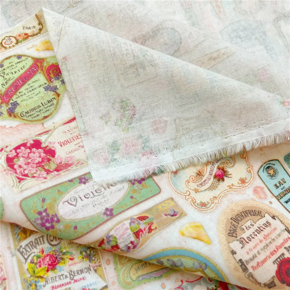 45x145cm kwiat Vintage śmieci dziennik gazeta tkanina mapa Retro Vintage druk cyfrowy dla Handmade DIY akcesoria do szycia