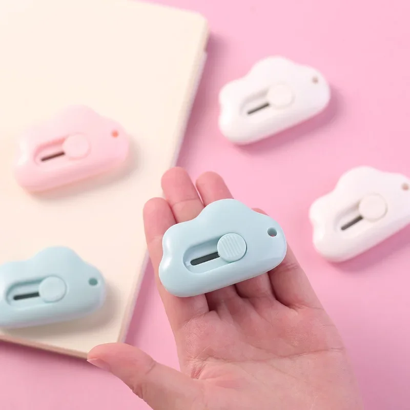 2/3pcs กระต่ายน่ารัก Cloud Mini แบบพกพามีดยูทิลิตี้เครื่องตัดกระดาษตัดกระดาษมีดโกนใบมีดสํานักงานเครื่องเขียนตัดอุปกรณ์