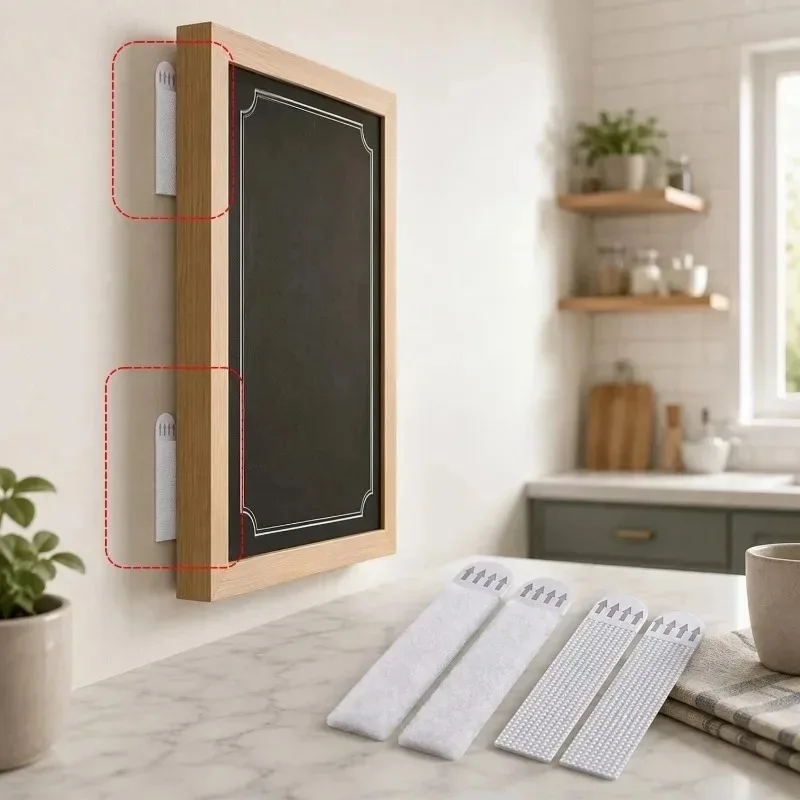 1/12Pairs Removable Adhesive Strips No Drilling for Wall Hooks Heavy Duty Nylon Velcro Hangers for Frame Decor Cables Indoor Use