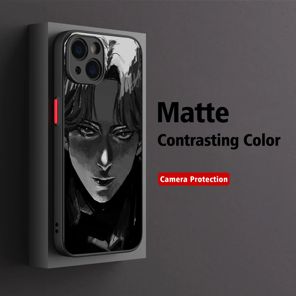 Black comics Monster Phone Case For iPhone 15 14 13 12 11 Mini Pro Max X XR XSMax 7 8 Plus Matte Transparent Back Cover