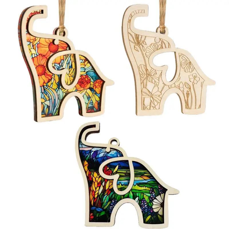 Elephant Sisterhood Wooden Elephant Decoration with Story Card Holiday Embellishment Special Bond Decor for Best Friends