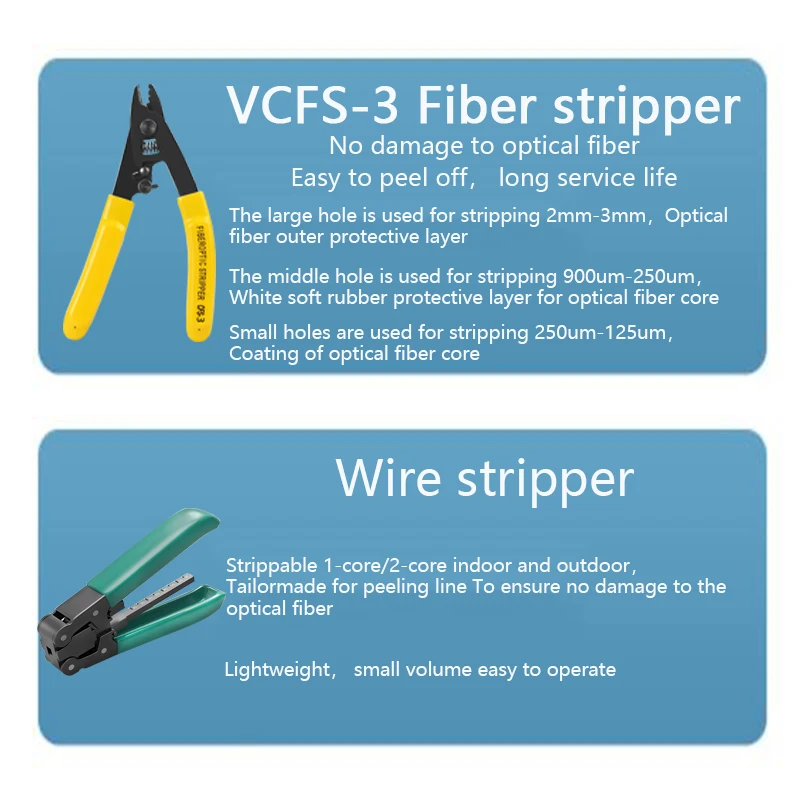 Imagem -05 - Kit de Ferramentas de Fibra Óptica Vfl com Ftth Cleaver Port Stripper Shears Fc6s Ftth Skl-6c 10mw