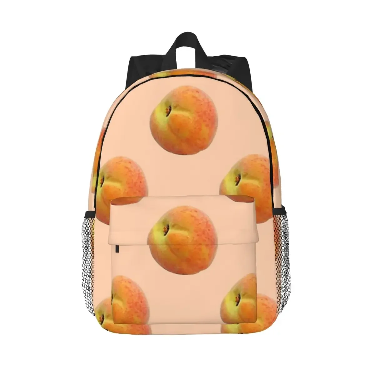 Sac à dos à motif répétitif de pêches réelles, cartable décontracté pour adolescent, sacs d'école pour étudiants, sac à dos pour ordinateur portable, sac initié, grande capacité