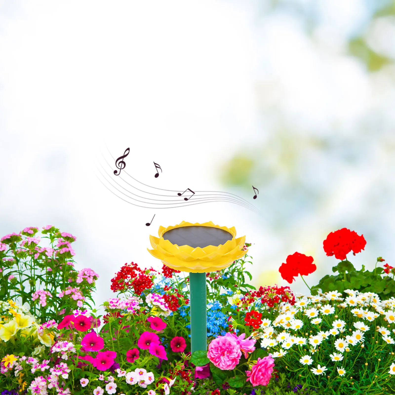 

1Pcs Lotus Shaped Waterproof Solar Powered Speaker Outdoor Portable Wireless Speaker Buddha Music Player Garden Use