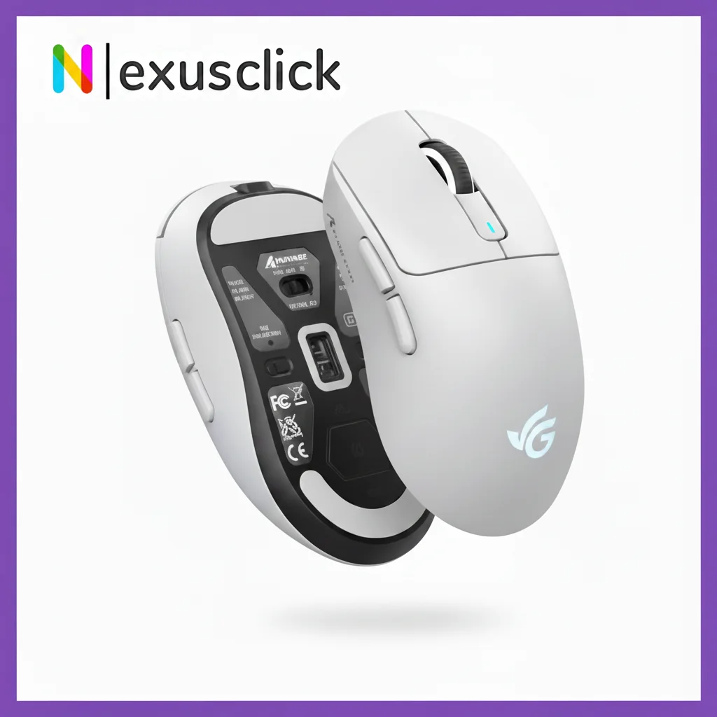 Lightweight Gaming Mouse,PAW3395 26000DPI Adjustable,Tri-Mode BT/2.4G/Wired Rechargeable Ergonomic Design Esports PC Mice