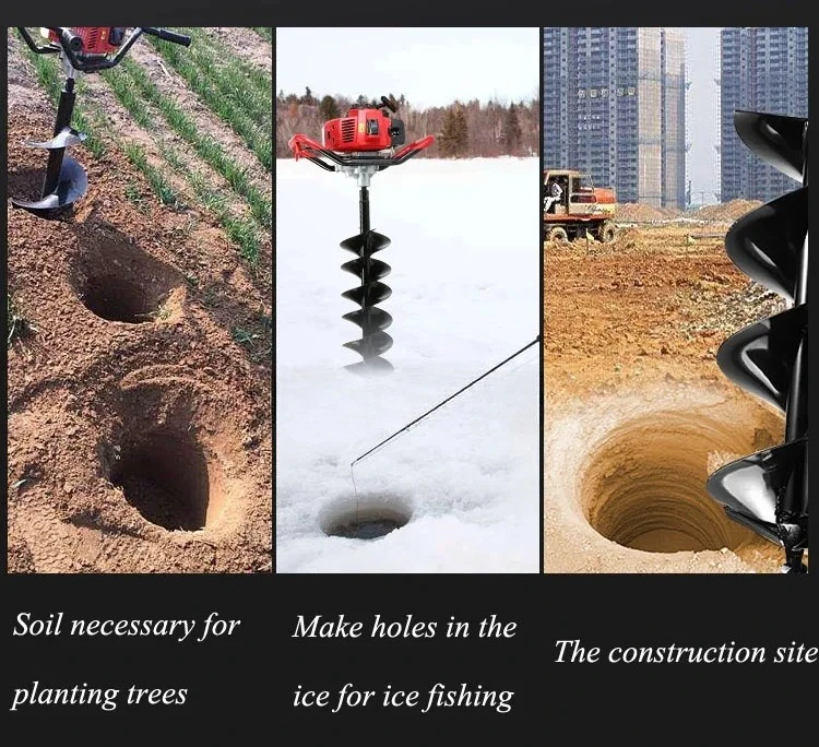 71CC Earth Auger With 15cm Drilling Head High Power Two Stroke Single Cylinder Hole Drilling Machine