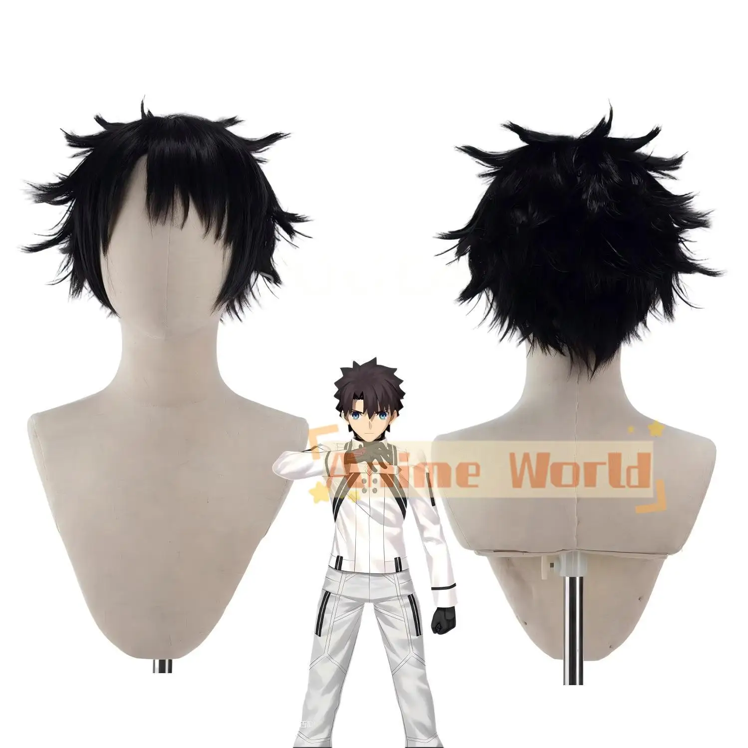 

Anime Fate Ritsuka Fujimaru Cos Cosplay Wig Halloween Carnival Party Props Synthetic Hair Heat Resistant Fiber