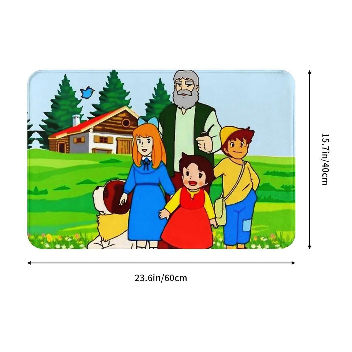 Non-slip Doormat Kitchen Mat Heidi And Her Relatives In Front Of The Chalet Floor Carpet Welcome Rug Bedroom Decor