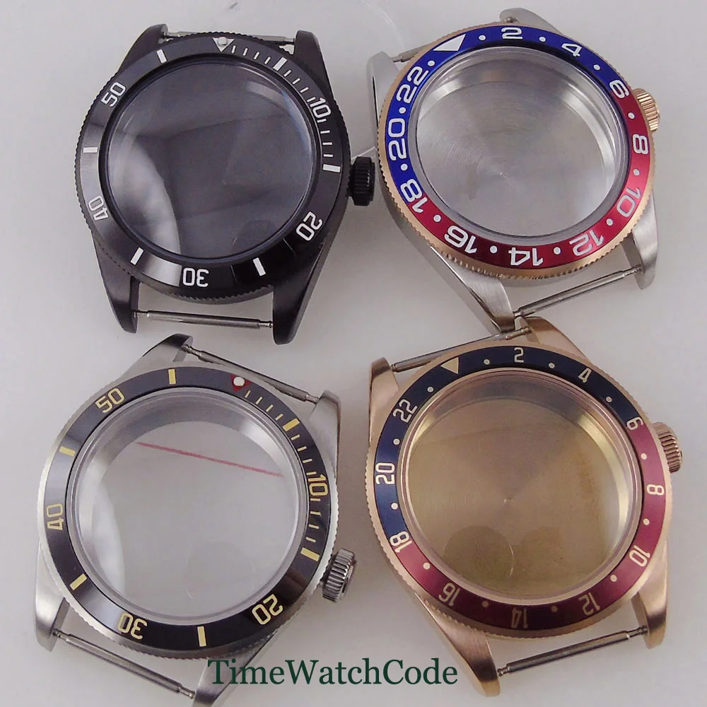 

316L Sterile Watch Case Silver Rose Gold Black 39mm for NH34 NH35 NH36 NH38 ETA2824 PT5000 ST2130 Domed Sapphire Crystal