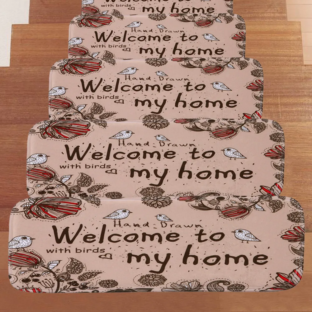 Easy to Clean Stair Treads Mats Self Adhesive Carpet Indoor Anti Skid Steps for Stairs