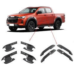 Car Door Handle Trim For ISUZU DMAX D-MAX D MAX 2021 2022 2023 External Protective Carbon Fiber Stickers Accessories
