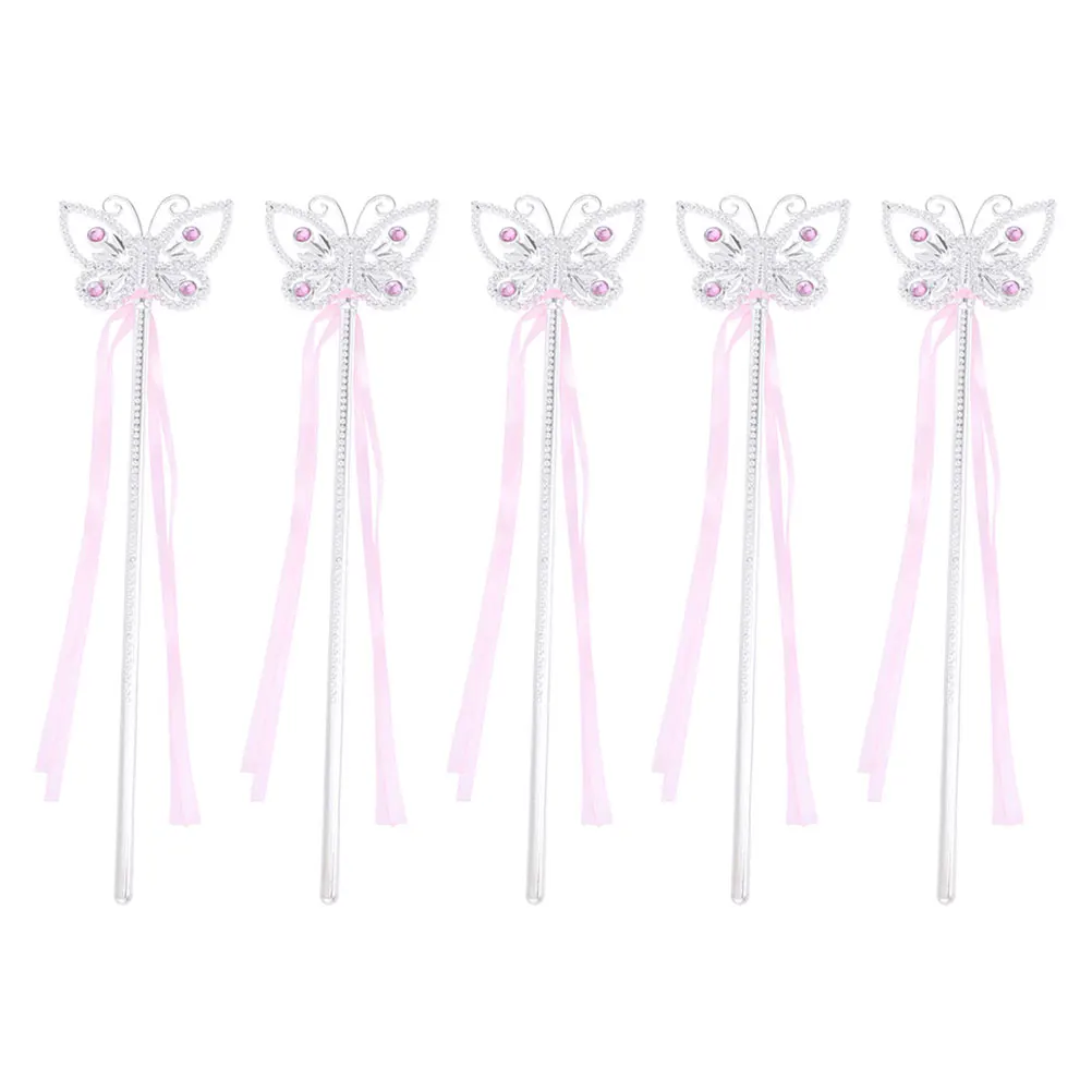 

5 Pcs Butterfly Decorations Ribbons Birthday Wands for Fairy Butterflies Sticks